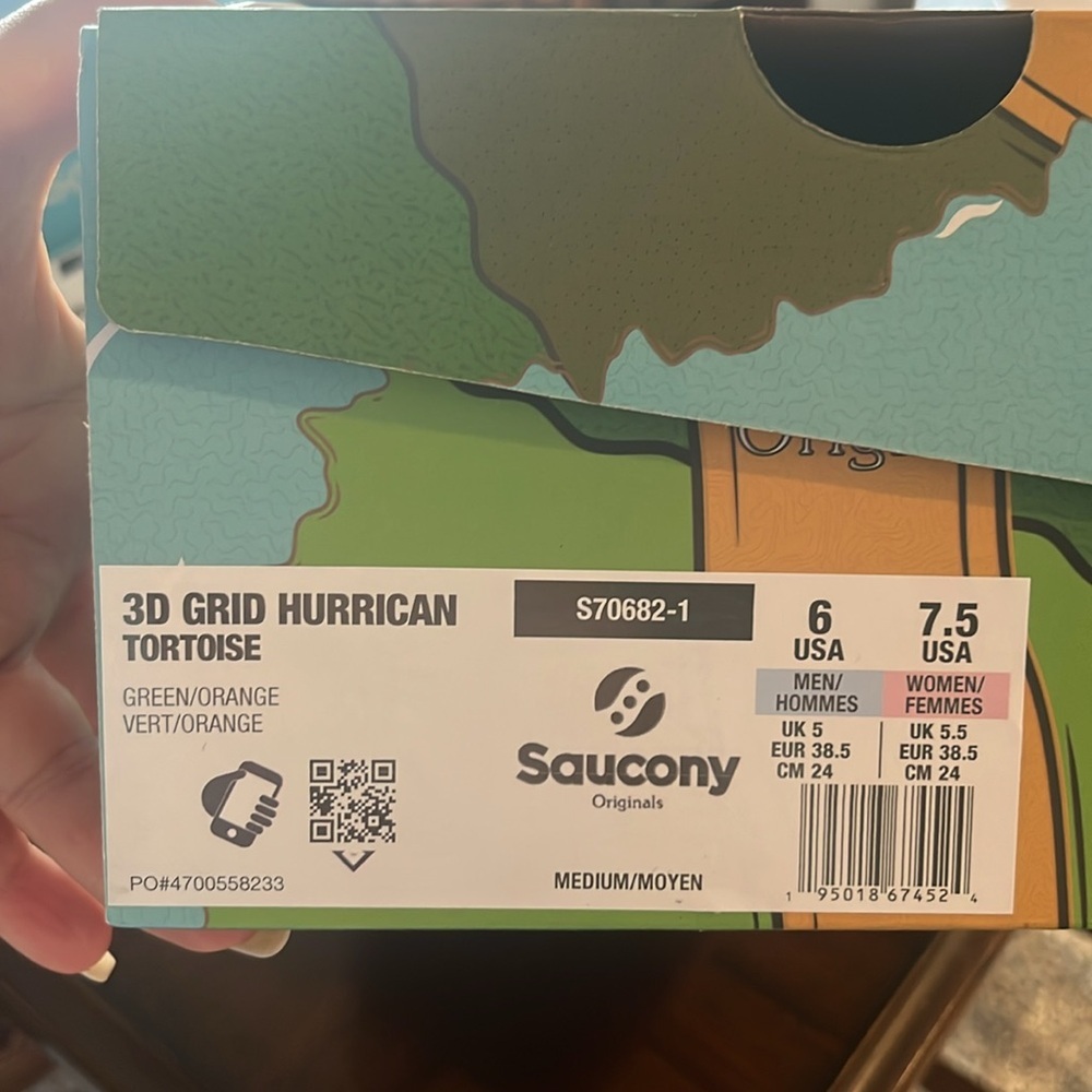 New SAUCONY 3D Grid Hurricane Tortoise Sneakers size 6 men’s or size 7.5 - Picture 6 of 6